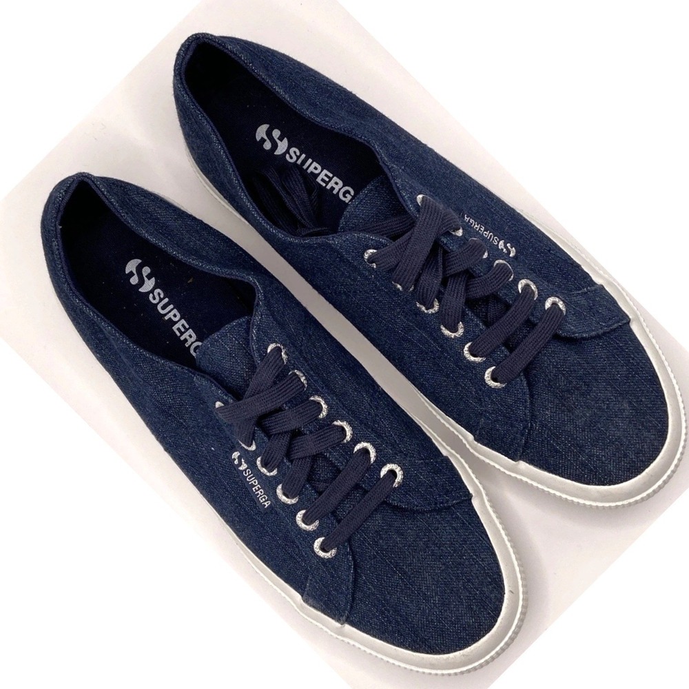 Superga Navy Shoes Denim Canvas Cotu Classic Women's 9.5